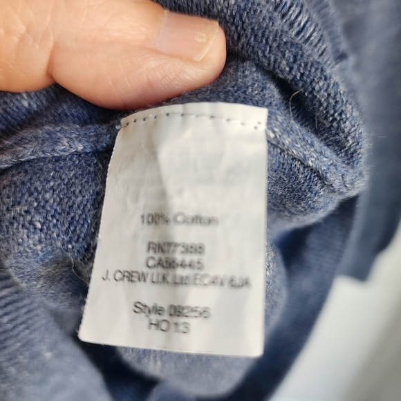 J. Crew Mens 100% Cotton Marled Blue sweater Size Small - Picture 8 of 9